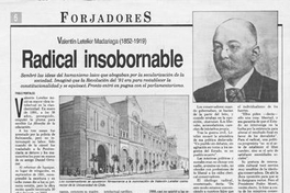 Radical insobornable : Valentín Letelier Madariaga (1852-1919)