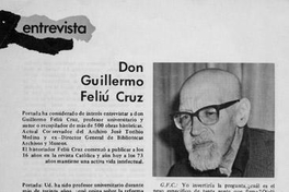 Entrevista : Don Guillermo Feliú Cruz