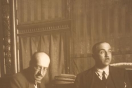 Guillermo Feliú Cruz, Luis Aldunate y Luis Galdames sentado, hacia 1938