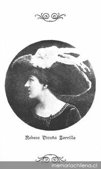 Rebeca Vicuña Zorrilla, hacia 1900