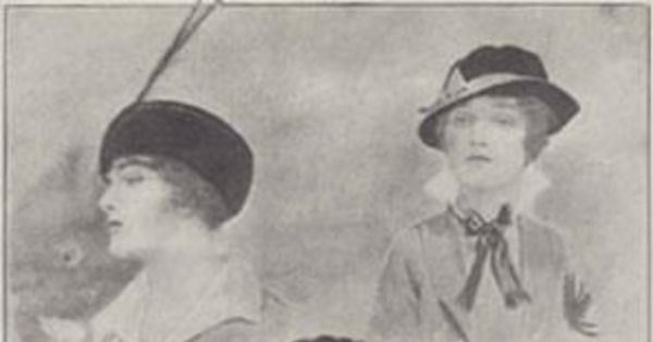 Sombreros sencillos de terciopelo, 1915