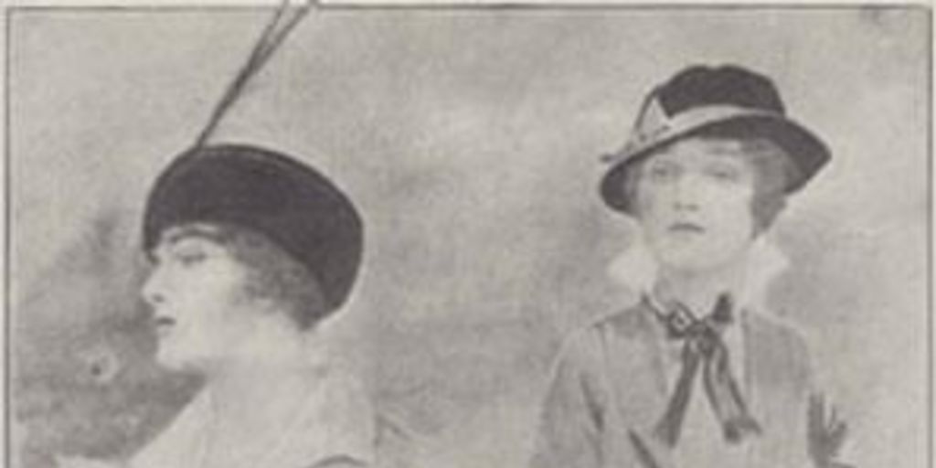 Sombreros sencillos de terciopelo, 1915