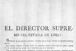 El Director Supremo del Estado de Chile. Siendo mi primera atención consultar con el mayor interés ... Santiago de Chile Febrero 18 de 1817