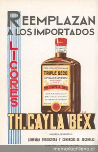 Aviso publicitario de bebidas alcohólicas, 1934