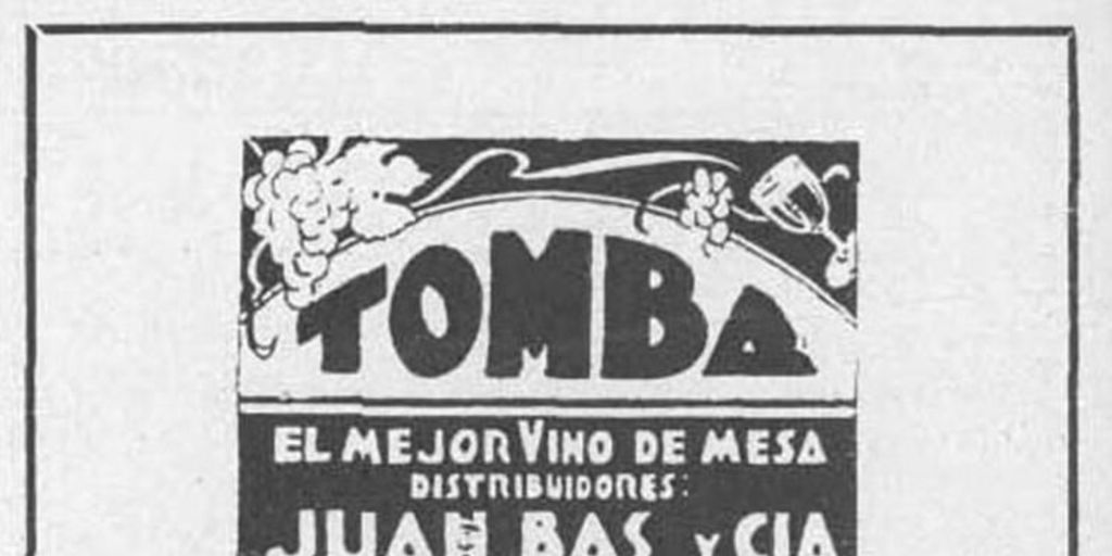 Aviso publicitario de vinos, 1936