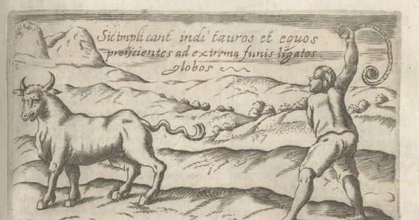 Modo de lacear toros y caballos, hacia 1646