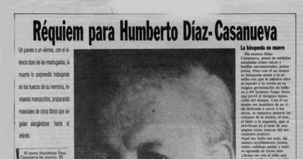 Réquiem para Humberto Díaz-Casanueva