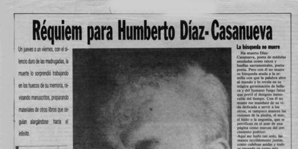 Réquiem para Humberto Díaz-Casanueva
