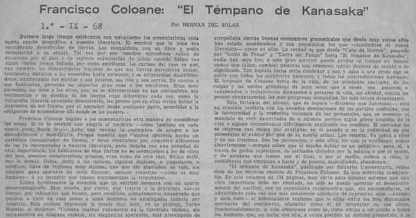 Francisco Coloane: el Témpano de Kanasaka