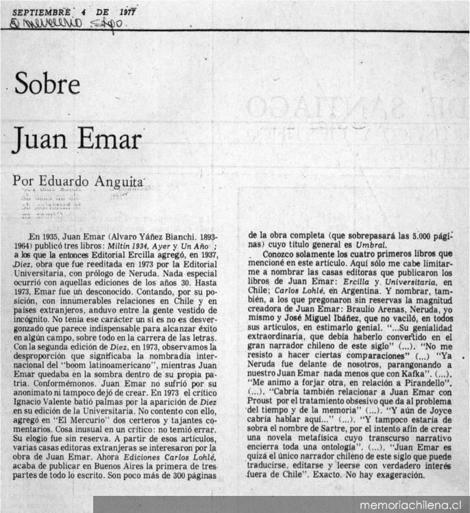 Sobre Juan Emar