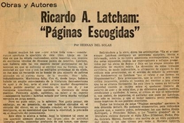 Ricardo A. Latcham : Páginas Escogidas