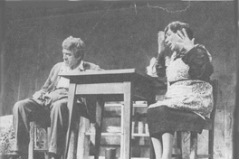 Ana González y Arnaldo Berríos. Montaje de Testimonio de la muerte de Sabina, 1979
