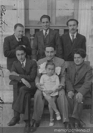 Óscar Castro junto a Armando Loyola, Hernán Honorato, Gonzalo Drago, Carlos Peña y Lillo y Gustavo Martínez