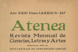 Atenea : revista mensual de Ciencias, Letras y Artes nº 247