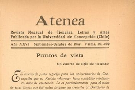 Puntos de vista : un cuarto de siglo de Atenea ; Atenea al servicio de la cultura