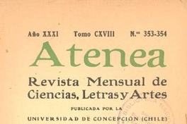 Atenea : revista de Ciencias, Letras y Artes nº 353-354