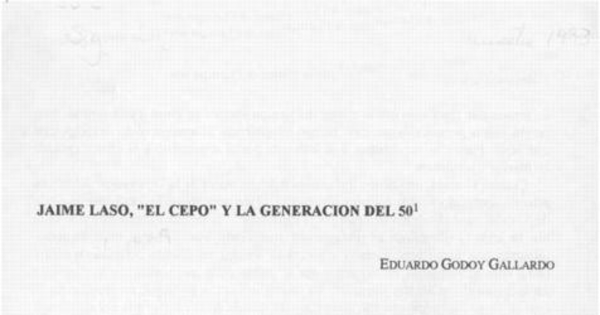 Jaime Laso, El cepo y la generación del 50