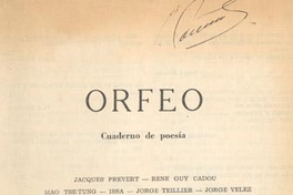 Orfeo : revista de poesía y teoría poética : nº 1