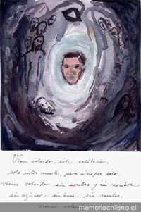 Ilustración del poema "Alberto Rojas Jimenez viene volando" : vigesimotercera estrofa (versión 2)