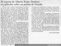 El regreso de Alberto Rojas Jiménez, recopilación sobre un poema de Neruda