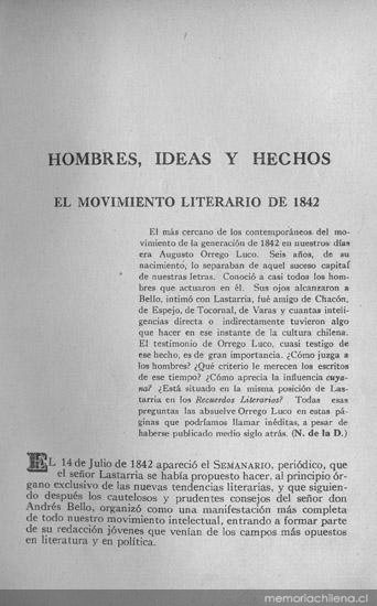 El movimiento literario de 1842