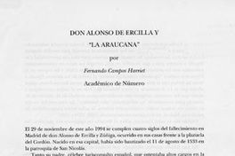 Don Alonso de Ercilla y La Araucana