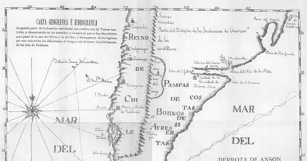 Carta geográfica e hidrográfica de aquella parte de la América Meridional que confina con las Tierras australes