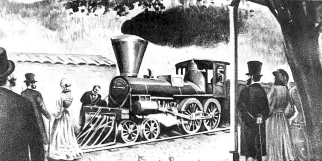 Locomotora Copiapó hacia 1850
