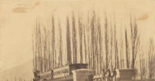 Puente ferroviario sobre el río Mapocho, ca. 1860