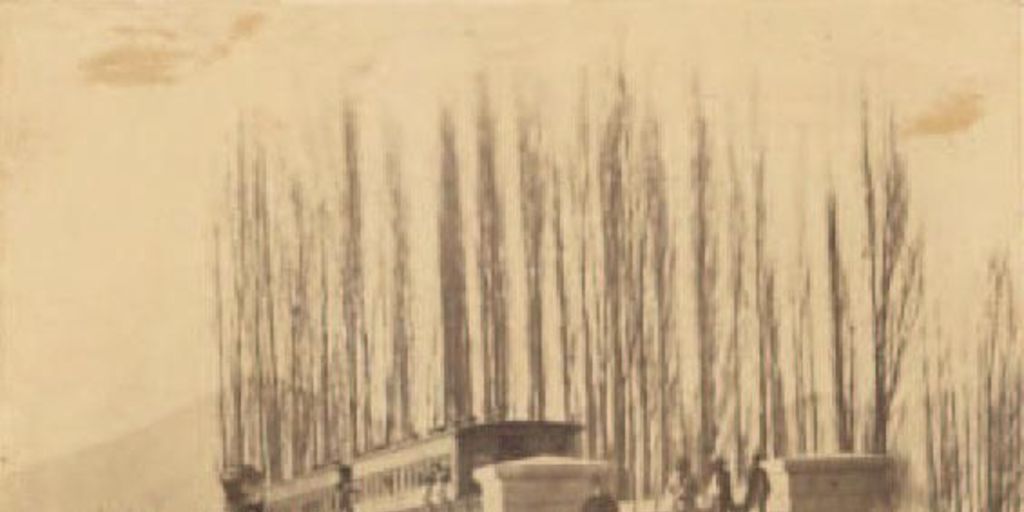 Puente ferroviario sobre el río Mapocho, ca. 1860