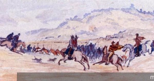 Arreando animales, 1849