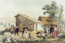 Cabane du cacique Penoleo a Concepción, 1838