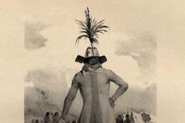 Chef patagon en costume de guerre, patagon el patagone, 1838