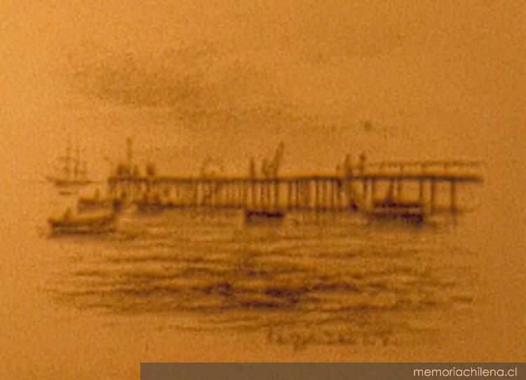 Muelle de pasajeros en Punta Arenas, hacia 1894