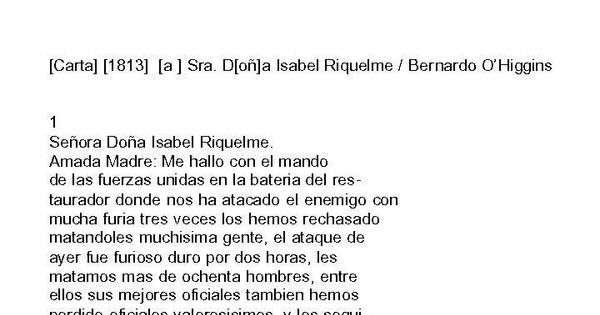 Carta 1813 a Sra. Doña Isabel Riquelme