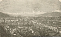 Vista jeneral de Santiago tomada del cerro Santa Lucía