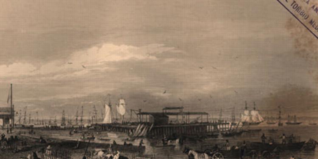 Montevideo, el muelle hacia 1832