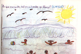Dibujo de Dominique sobre Chile, 11 años, julio de 1989
