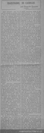 Magistrados, no caudillos