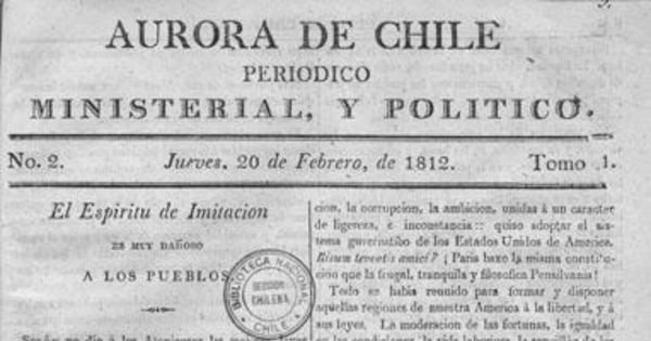 Aurora de Chile, periódico ministerial y político