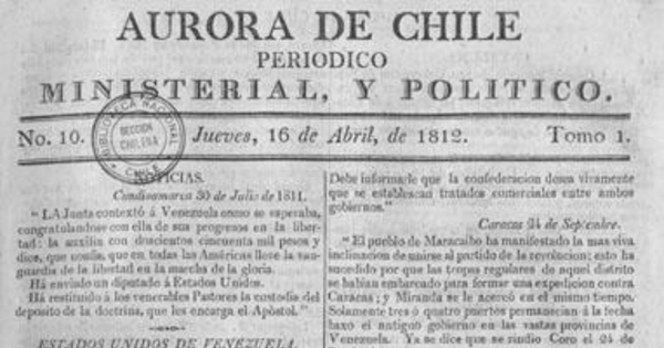 Aurora de Chile, periódico ministerial y político