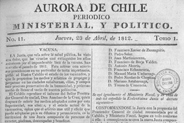 Aurora de Chile, periódico ministerial y político