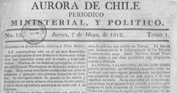 Aurora de Chile, periódico ministerial y político