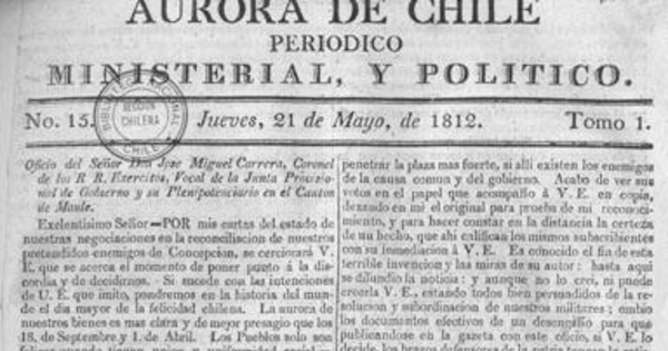 Aurora de Chile, periódico ministerial y político