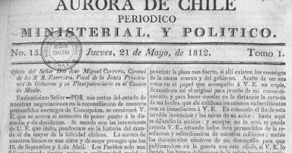 Aurora de Chile, periódico ministerial y político