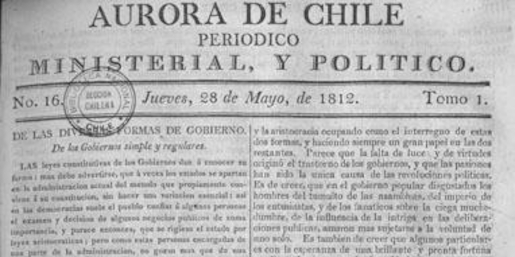 Aurora de Chile, periódico ministerial y político