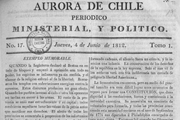 Aurora de Chile, periódico ministerial y político