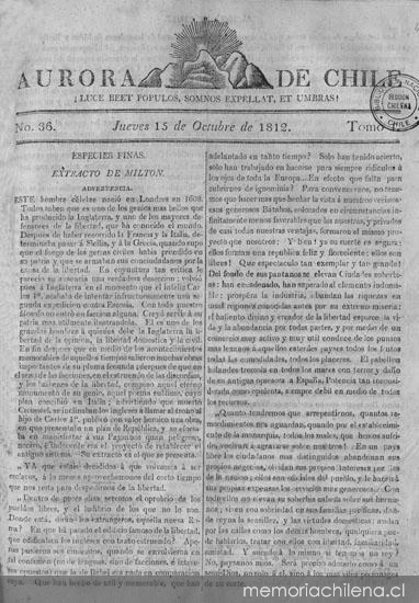 Aurora de Chile, periódico ministerial y político