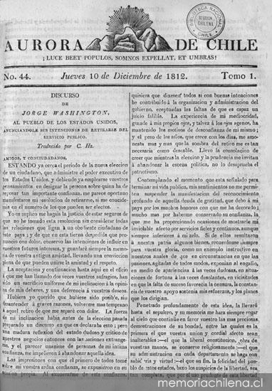 Aurora de Chile, periódico ministerial y político