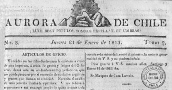 Aurora de Chile, periódico ministerial y político